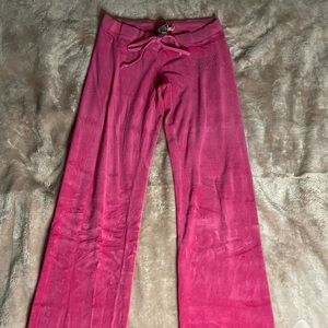 Vintage y2k Juicy Couture heiress hot pink velour track pants